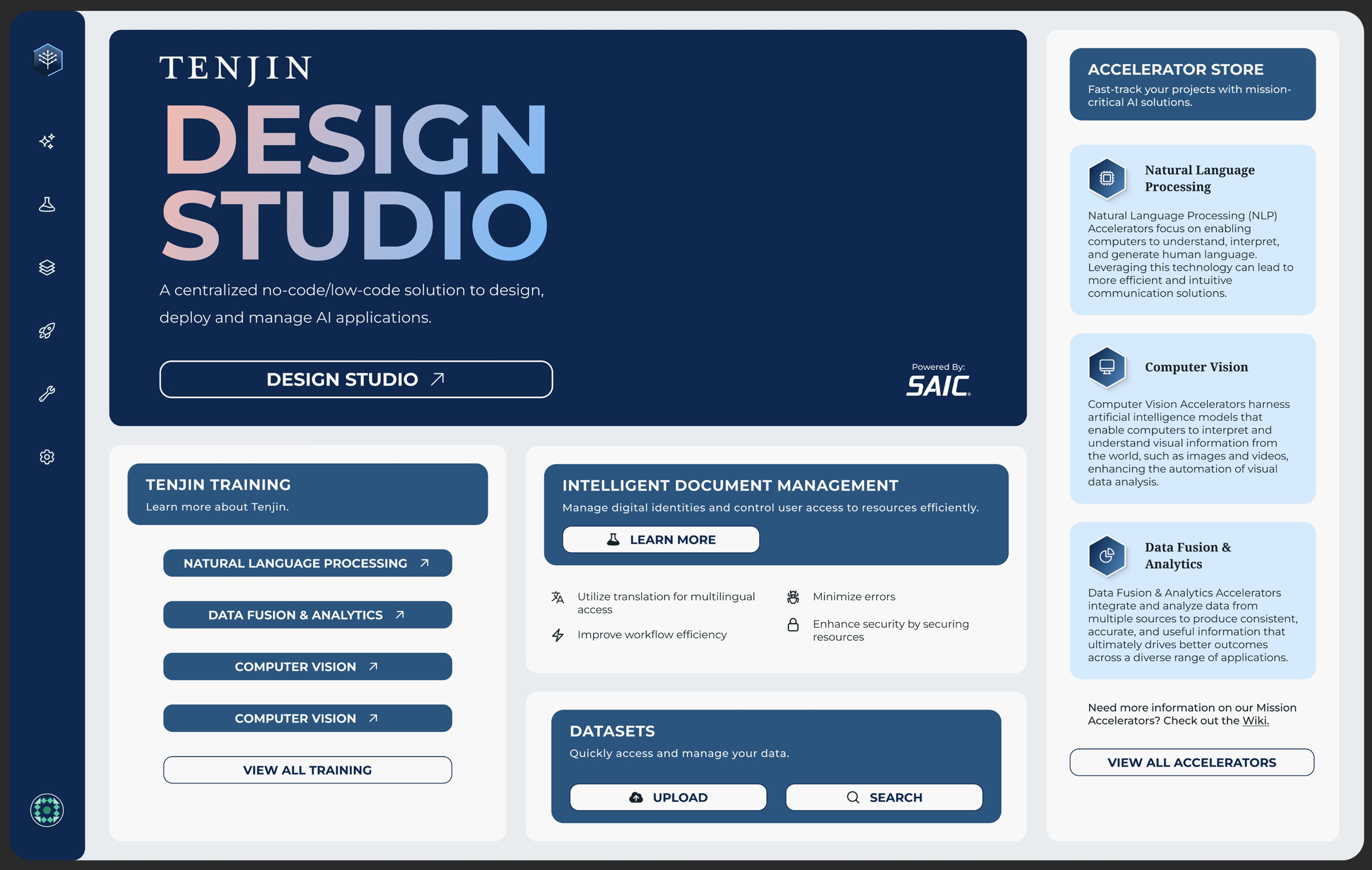 Tenjin Design Studio dashboard