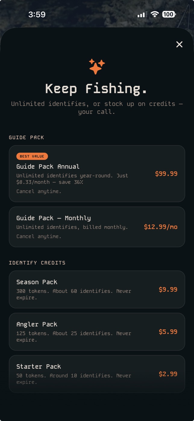 Pricing / paywall screen