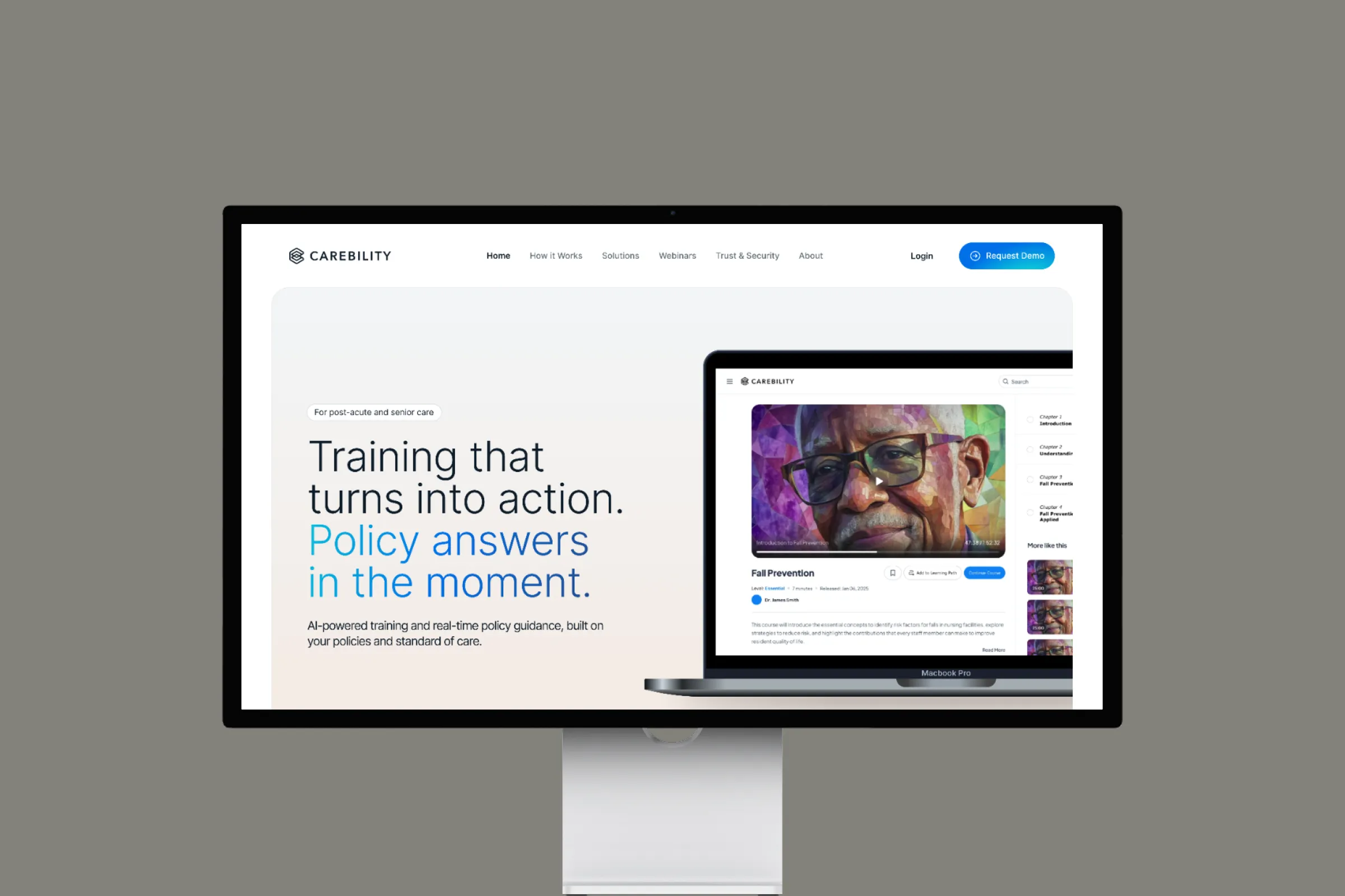 Carebility — healthcare AI platform, marketing site and product UI