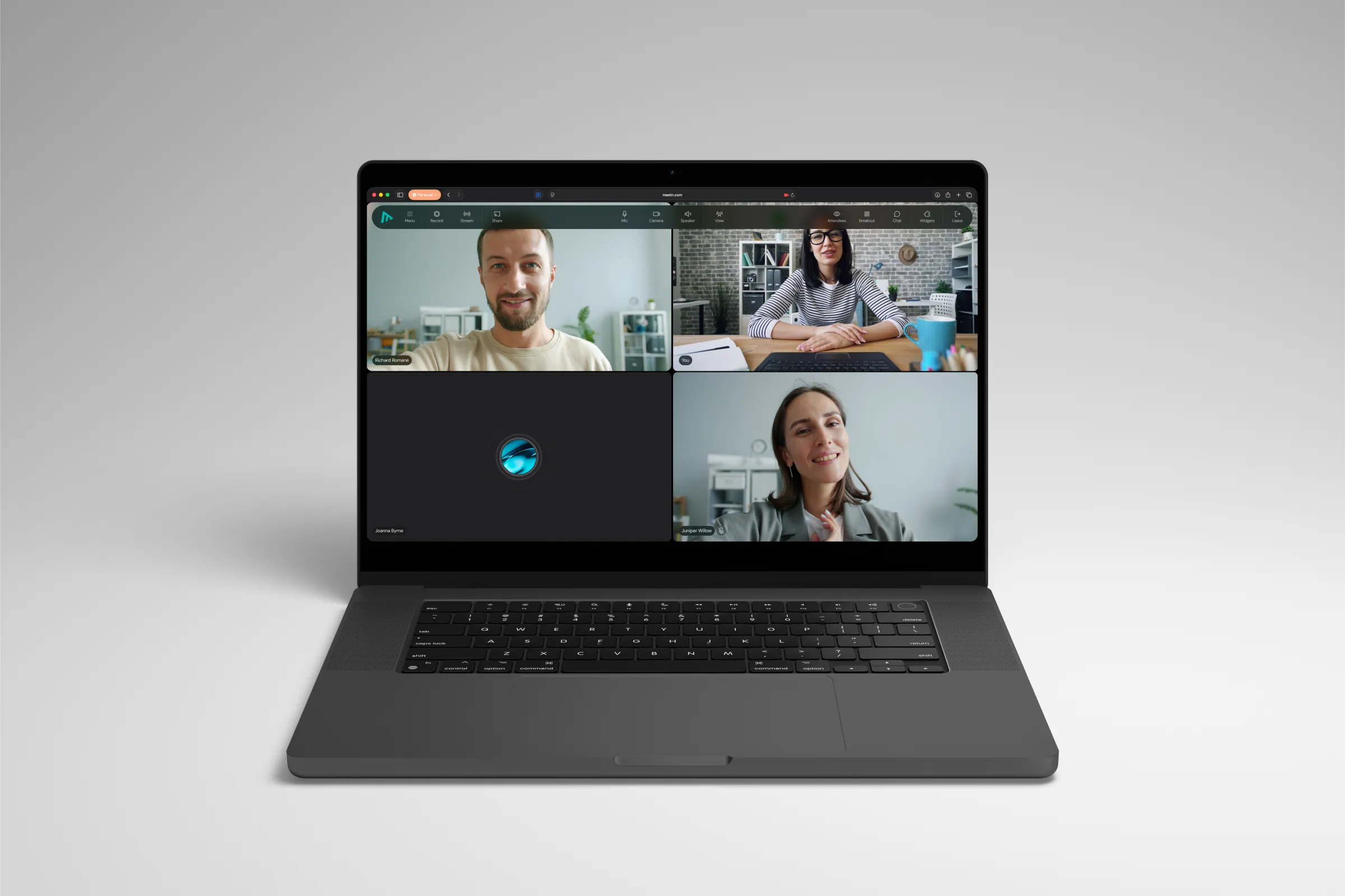 Meetn — video conferencing and webinar platform UI