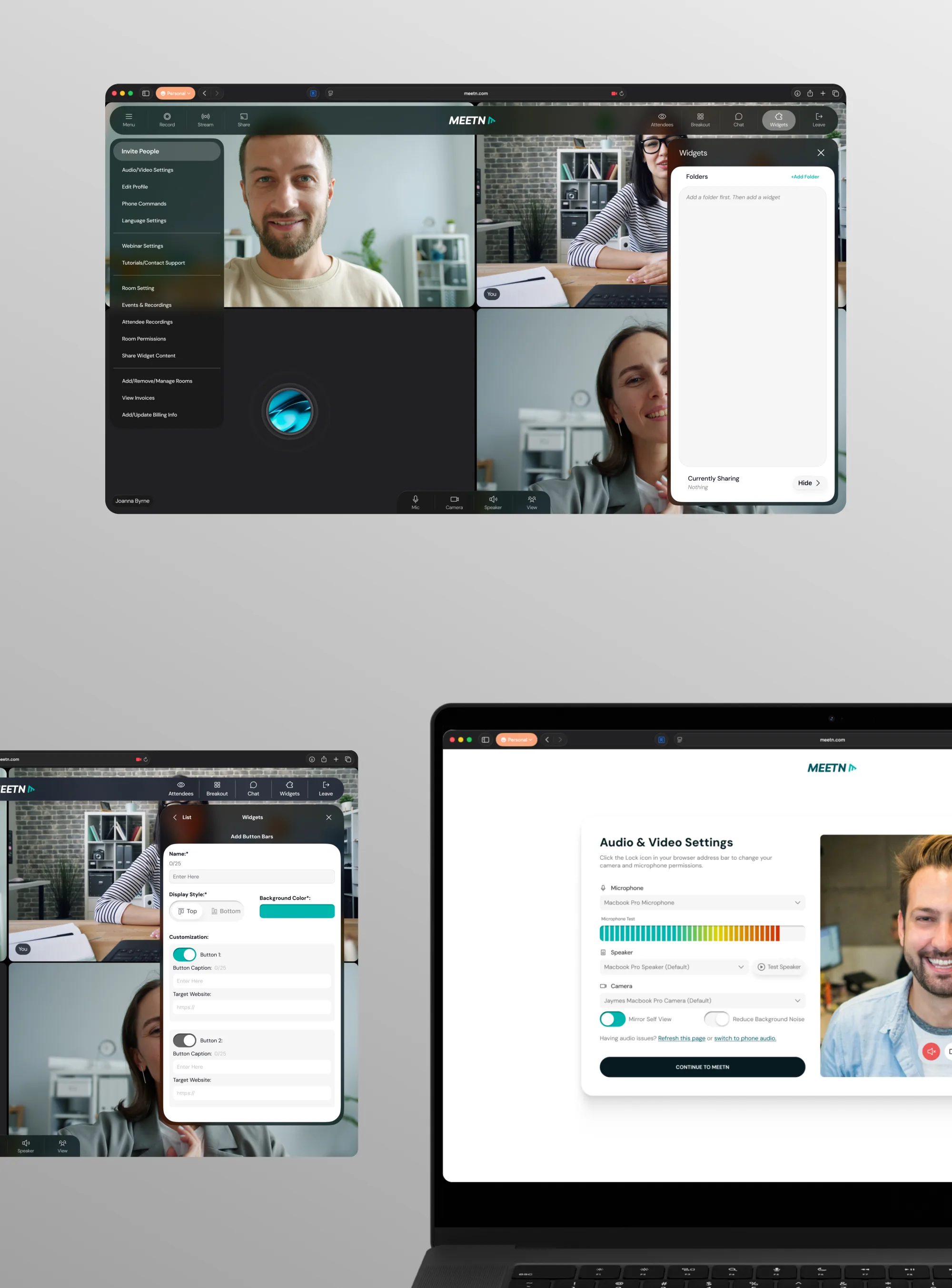 Meetn — selected product screens